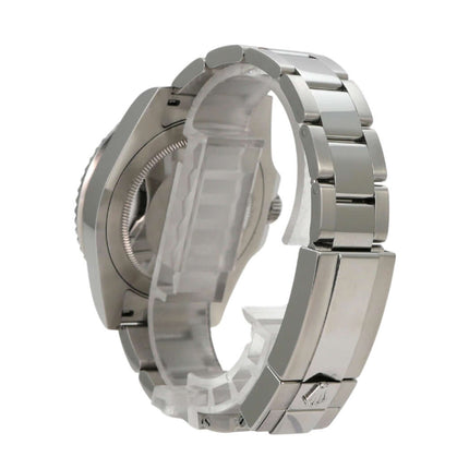 Rolex GMT-Master II Edelstahl 126720VTNR Oyster-Band Ansicht von hinten mit poliertem Edelstahlarmband.