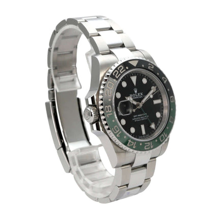 Rolex GMT-Master II Edelstahl 126720VTNR Oyster-Band auf Edelstahlarmband, schwarzes Zifferblatt und grüne Lünette