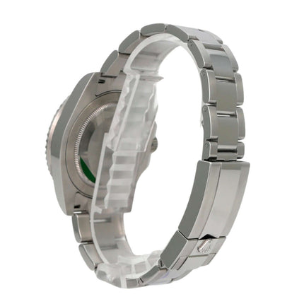 Rolex GMT-Master II Edelstahl 126720VTNR Oyster-Band Detailaufnahme des Armbands und Gehäuses von hinten.