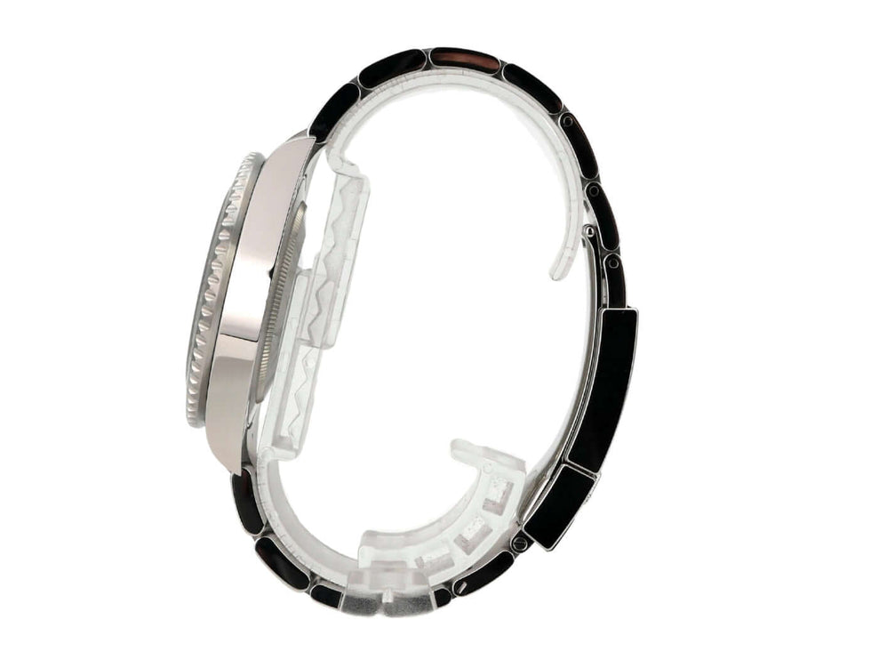 Rolex GMT-Master II Edelstahl 126720VTNR Oyster-Band Ansicht der Uhrenseite mit Oyster-Band und Gehäuse.