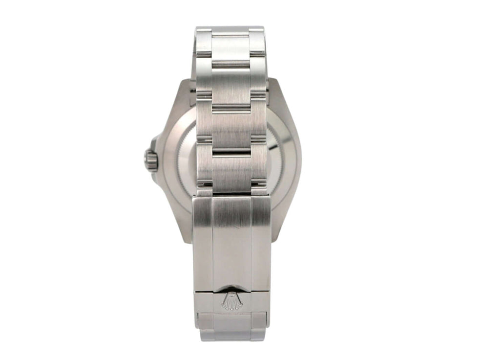Rückansicht des Rolex Oyster Perpetual Air-King 126900 mit Edelstahlarmband und Faltschließe.