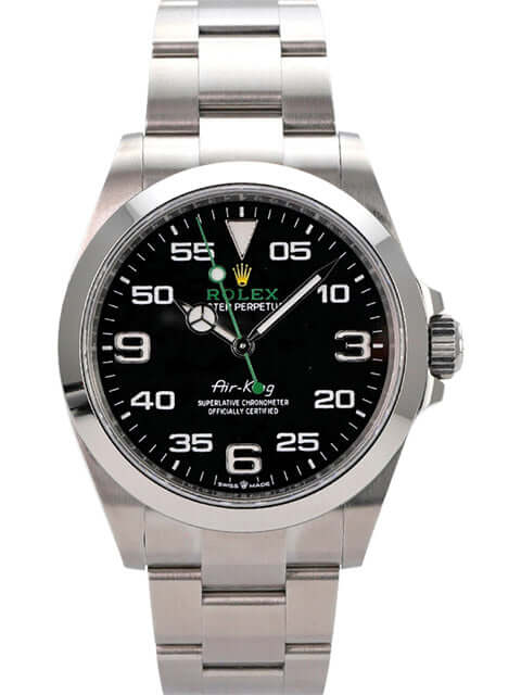Rolex Oyster Perpetual Air-King 126900 mit schwarzem Zifferblatt und Edelstahlarmband