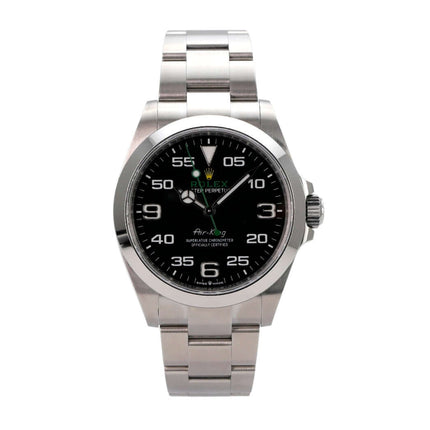 Rolex Oyster Perpetual Air-King 126900 mit schwarzem Zifferblatt und Edelstahlarmband