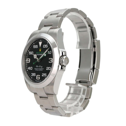 Rolex Oyster Perpetual Air-King 126900 Edelstahlarmband und schwarzes Zifferblatt mit Leuchtziffern