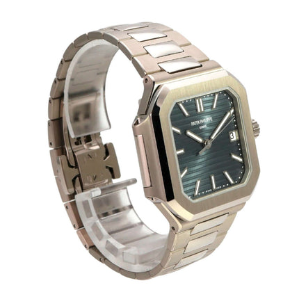 Patek Philippe Cubitus 7128/1G-001 elegante Uhr mit blauem Zifferblatt und 18 kt Weißgoldband