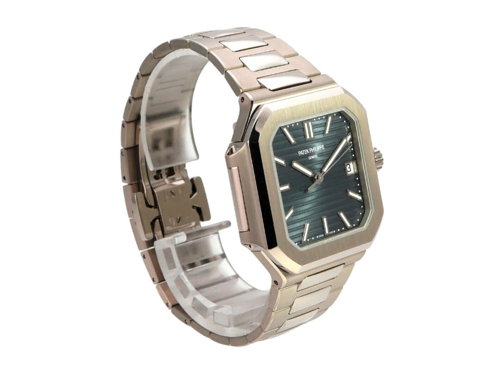 Patek Philippe Cubitus 7128/1G-001 elegante Uhr mit blauem Zifferblatt und 18 kt Weißgoldband