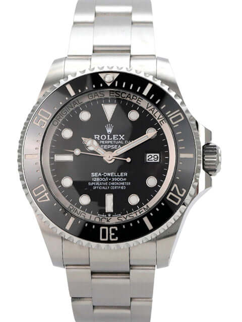 Rolex Sea-Dweller Deepsea 136660 mit Edelstahlband und schwarzem Zifferblatt, 44mm Gehäuse, drehbare Lünette.