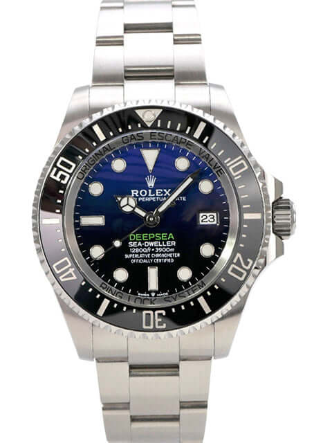 Rolex Sea-Dweller Deepsea 136660 D-Blue mit blauem Zifferblatt und Edelstahl-Armband.