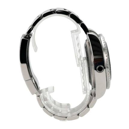 Rolex Sea-Dweller Deepsea 136660 D-Blue Seitenansicht mit Edelstahlband und Heliumventil.