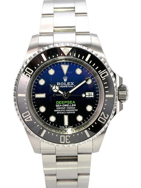 Rolex Sea-Dweller Deepsea 136660 D-Blue mit blauem Zifferblatt und Edelstahlarmband, drehbare Lünette, 44 mm Durchmesser.
