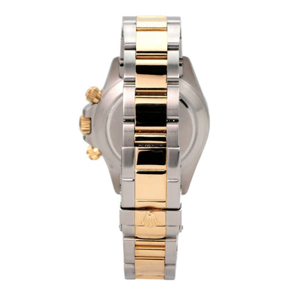 Rolex Daytona 40 Edelstahl Gelbgold 16523 Schwarz T-Serie, Rückansicht mit Oyster-Armband