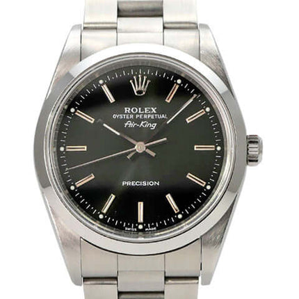 Rolex Oyster Air-King 34 14000M Schwarz, Edelstahl, schwarzes Zifferblatt, Automatik, sehr guter Zustand, ohne Box.