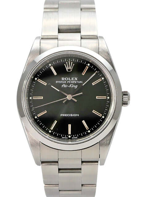 Rolex Oyster Air-King 34 14000M Schwarz, Edelstahl, schwarzes Zifferblatt, Automatik, sehr guter Zustand, ohne Box.