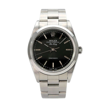 Rolex Oyster Air-King 34 14000M Schwarz mit Edelstahlarmband und schwarzem Zifferblatt