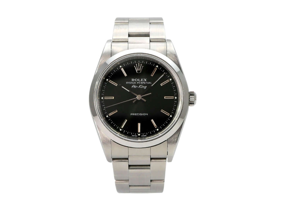Rolex Oyster Air-King 34 14000M Schwarz mit Edelstahlarmband und schwarzem Zifferblatt