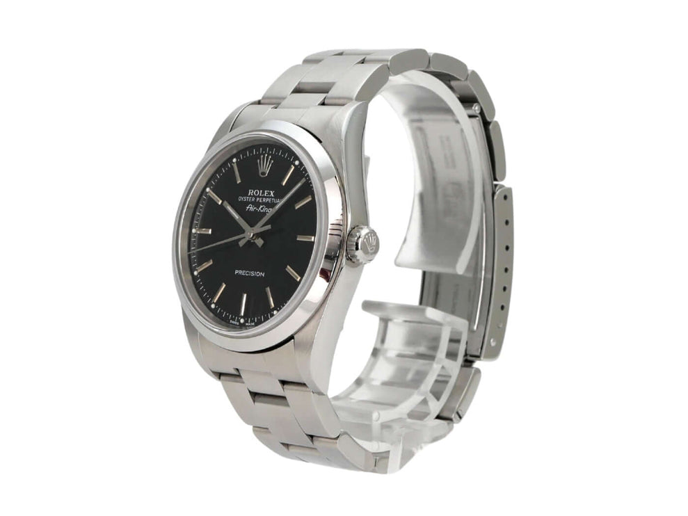 Rolex Oyster Air-King 34 14000M Schwarz, Edelstahl, schwarzes Zifferblatt, Automatik, sehr guter Zustand