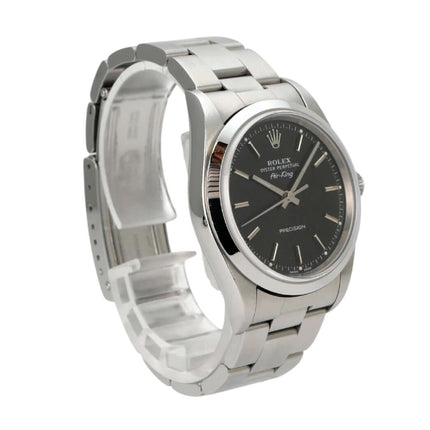 Rolex Oyster Air-King 34 14000M Schwarz Automatik-Uhr mit schwarzem Zifferblatt und Edelstahlband