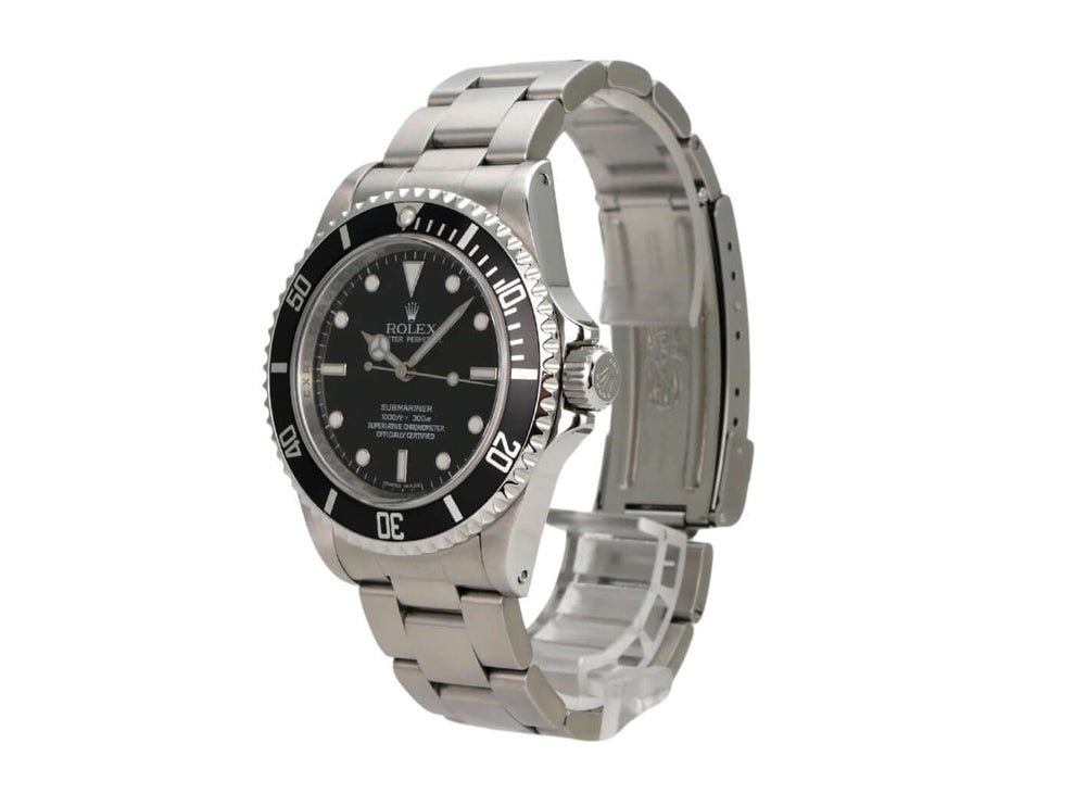 Rolex Submariner 40 Edelstahl 14060M in Edelstahl mit schwarzem Zifferblatt und drehbarer Lünette