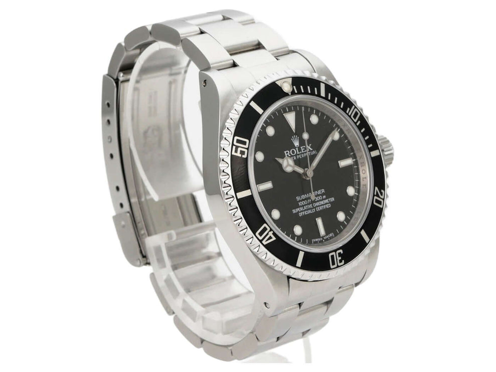 Rolex Submariner 40 Edelstahl 14060M mit schwarzem Zifferblatt, Edelstahl-Lünette und Oyster-Armband