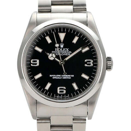 Rolex Explorer I Edelstahl 36 Ref. 14270 mit schwarzem Zifferblatt und Oyster Armband