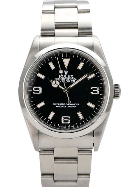 Rolex Explorer I Edelstahl 36 Ref. 14270 mit schwarzem Zifferblatt und Oyster Armband