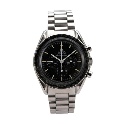 Omega Speedmaster Professional Moonwatch 145.022 mit schwarzem Zifferblatt und Edelstahlarmband