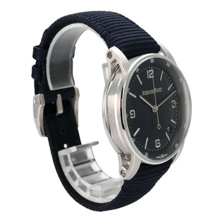 Audemars Piguet Code 11.59 15210BC.OO.A321CR.01 Uhr mit blauem Textilband und schwarzem Zifferblatt