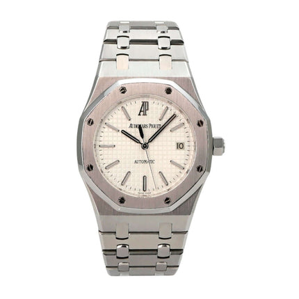 Audemars Piguet AP Royal Oak 15300ST.OO.1220ST.01 mit Edelstahl-Gehäuse, silberfarbenem Zifferblatt und Automatikwerk.