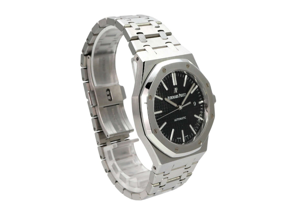 Audemars Piguet AP Royal Oak 15400ST.OO.1220ST.01 mit schwarzem Zifferblatt und Edelstahl-Armband