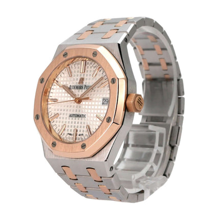 Audemars Piguet Royal Oak 15450SR.OO.1256SR.01 Automatik-Uhr mit Edelstahl- und Roségold-Gehäuse.