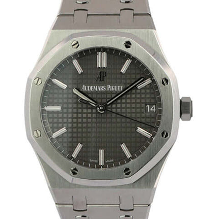 Audemars Piguet AP Royal Oak 15500ST.OO.1220ST.02 armbanduhr mit grauem Zifferblatt, poliertem und satiniertem Edelstahlgehäuse und -band