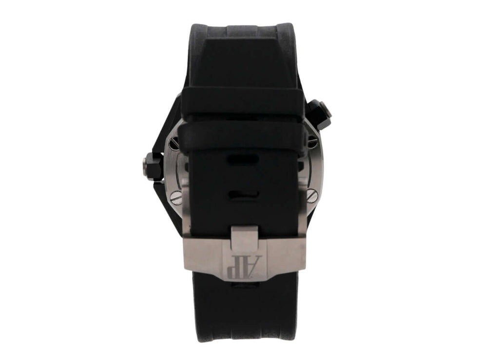 Audemars Piguet Royal Oak Offshore Diver Ceramic 15707CE.OO.A002CA.01 mit schwarzem Kautschukband und Titan Dornschließe.