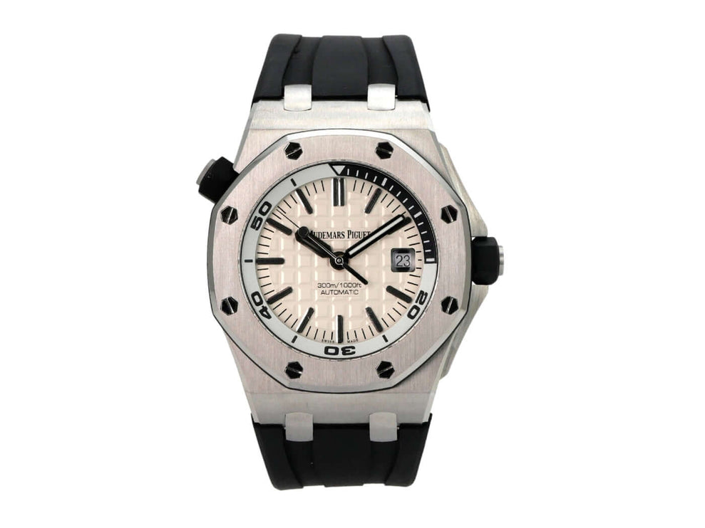 Audemars Piguet Royal Oak Offshore Diver 15710ST.OO.A002CA.02 Edelstahl Automatikuhr mit schwarzem Kautschukarmband