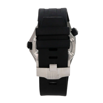 Audemars Piguet Royal Oak Offshore Diver 15710ST.OO.A002CA.02 mit schwarzem Kautschukarmband und Edelstahlgehäuse, Rückansicht