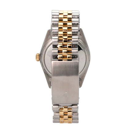 Rolex Datejust 36 Edelstahl Gelbgold 16013 Stahl Jubile Diamant, Rückseite mit Jubilé-Armband