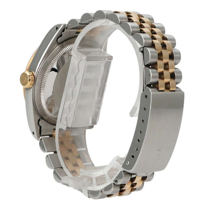 Rolex Datejust 36 Edelstahl Gelbgold 16233 Schwarz Diamant Jubile-Band mit Jubilé-Armband