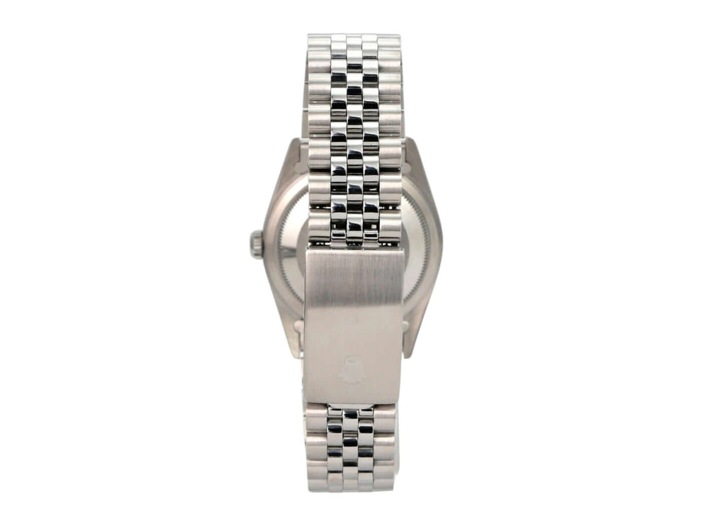 Rolex Datejust 36 Ref. 16234 Silber Jubile-Band, hochwertige Edelstahl-Armbandansicht.