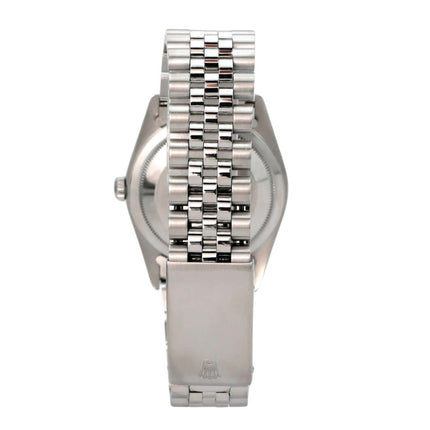 Rolex Datejust 36 Ref. 16234 Silber Jubile-Band, Edelstahlarmband mit Faltschließe und Gehäuseansicht