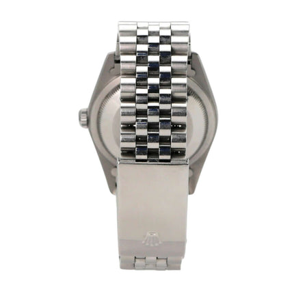 Rolex Datejust 36 16234 Weiß Römisch Jubile-Band Rückansicht mit Jubile Edelstahl Armband