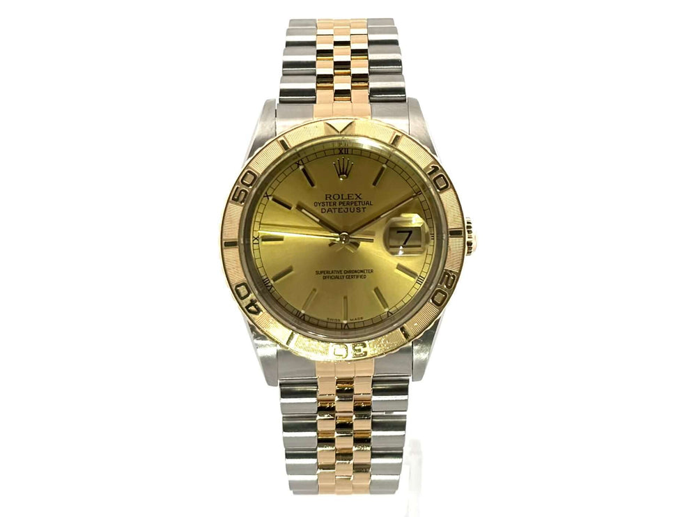 Rolex Datejust 36 Turn-O-Graph 16263 Champagner mit Jubile-Band, Edelstahl und 18 kt Gelbgold, automatischer Uhrwerk.