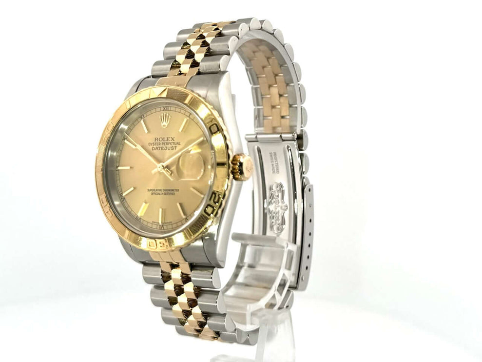 Rolex Datejust 36 Turn-O-Graph 16263 Champagner Jubile-Band, Edelstahl und 18 kt Gelbgold, champagnerfarbenes Zifferblatt, Automatikwerk