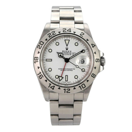 Rolex Explorer II Edelstahl Ref. 16570 Weiß, Automatikwerk, weißes Zifferblatt, Edelstahlarmband, Modell aus 2006.