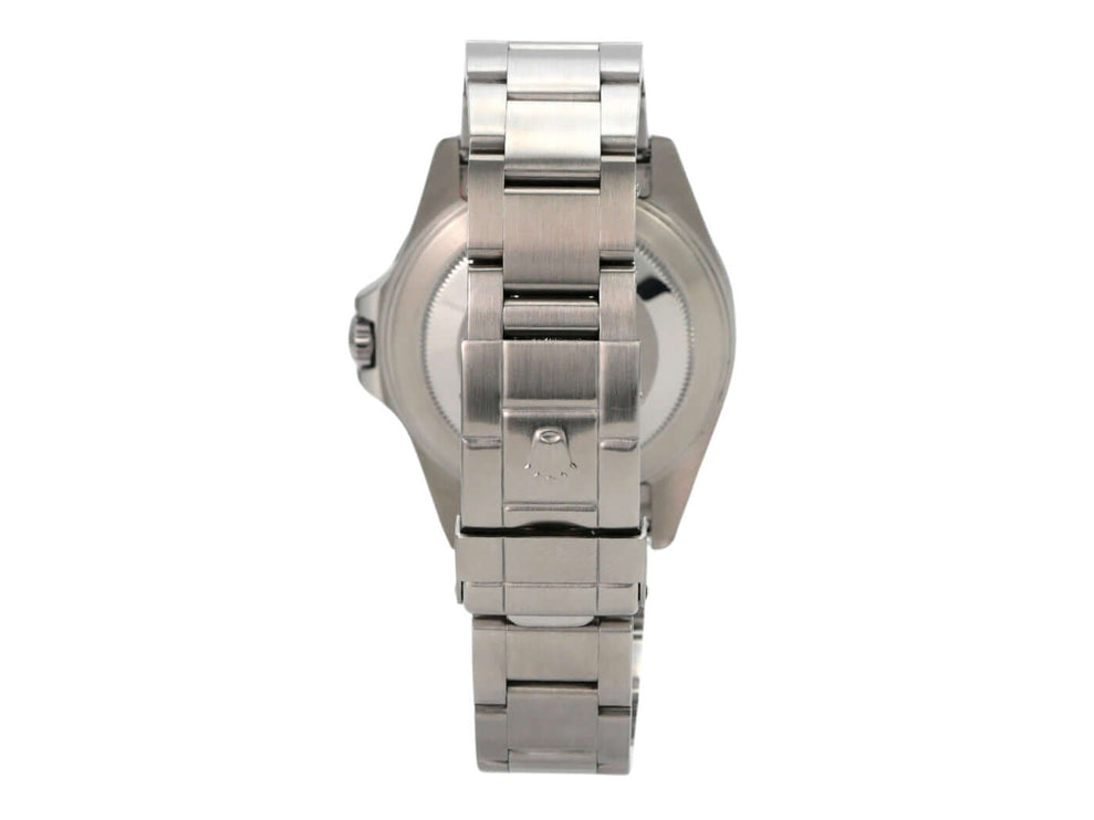 Rolex Explorer II Edelstahl Ref. 16570 Weiß Rückansicht des Gehäuses mit Oyster-Edelstahlarmband