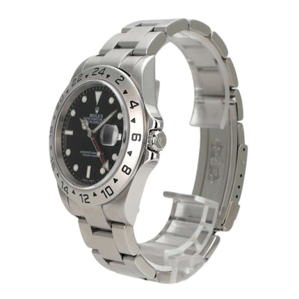 Rolex Explorer II Ref. 16570, 2005, Edelstahl mit schwarzem Zifferblatt und 24-Stunden-Lünette.