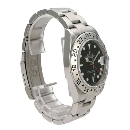 Rolex Explorer II Ref. 16570 mit schwarzem Zifferblatt und Edelstahlarmband, 40 mm Durchmesser, 2005 Modell.