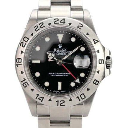 Rolex Explorer II Ref. 16570, Edelstahlgehäuse, schwarzes Zifferblatt, Automatik, 40 mm, 24 Stunden Skala