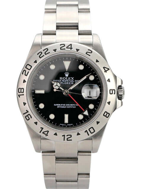 Rolex Explorer II Ref. 16570, Edelstahlgehäuse, schwarzes Zifferblatt, Automatik, 40 mm, 24 Stunden Skala