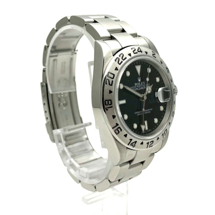 Rolex Explorer II Ref. 16570 Zifferblatt Schwarz Edelstahlgehäuse und Armband, 24 Stunden Lünette, Oyster Armband, Automatikwerk.