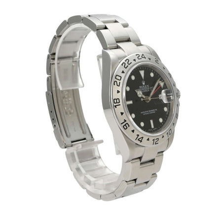 Rolex Explorer II Ref. 16570 Zifferblatt Schwarz, Edelstahl-Armband und 24-Stunden-Lünette