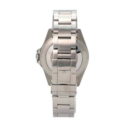 Rolex Explorer II Ref. 16570 Zifferblatt Schwarz, Edelstahlgehäuse und Oyster-Armband in Rückansicht